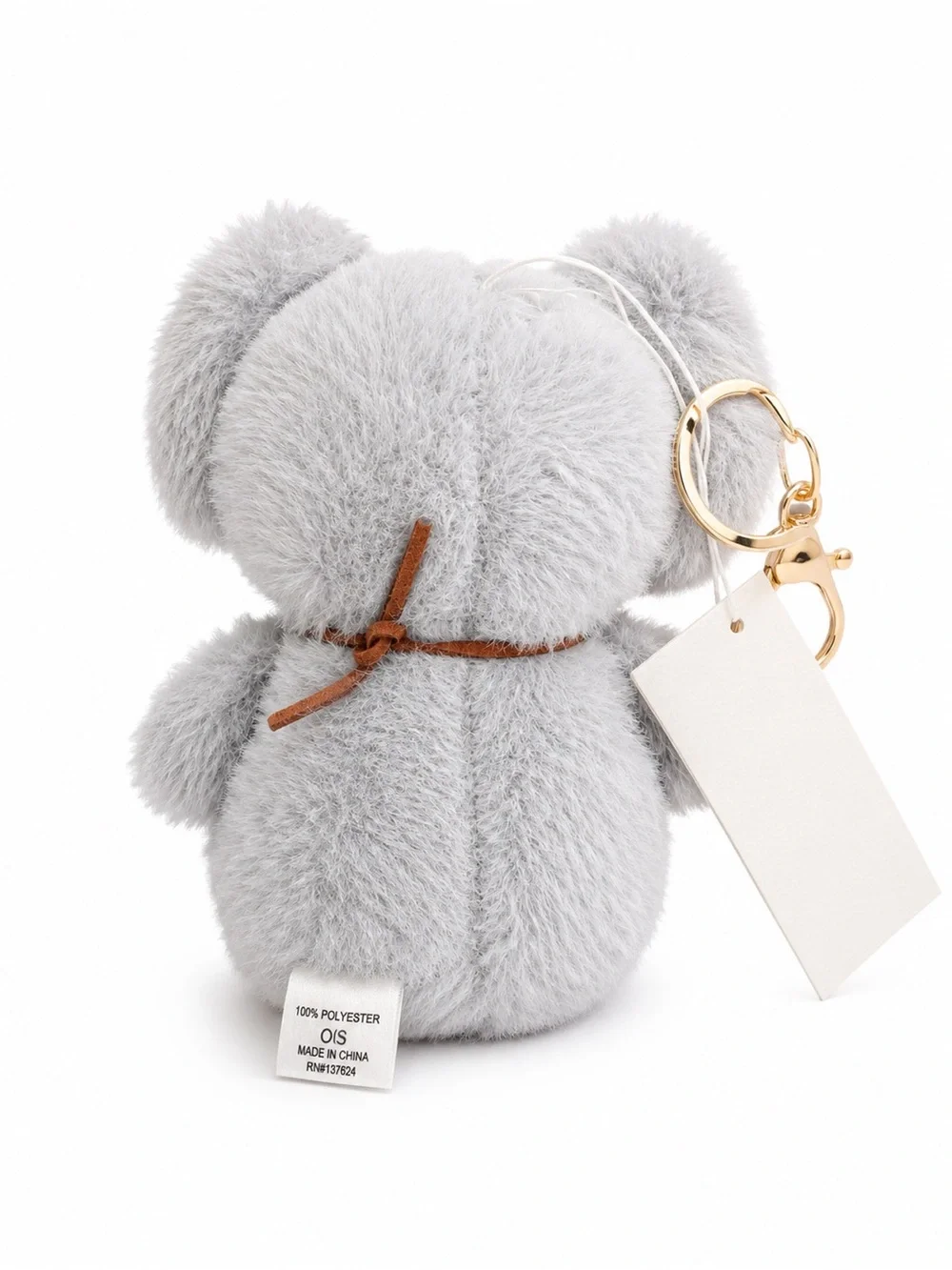 Cute Gray Elephant Plush Keychain Faux Fur Bag Charm La Valentina NWT Gift